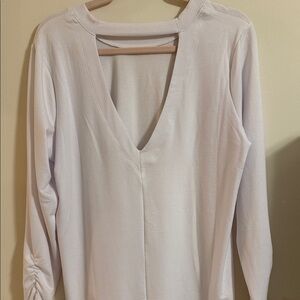 RBX Light Pink V-Neck Long Sleeve Top